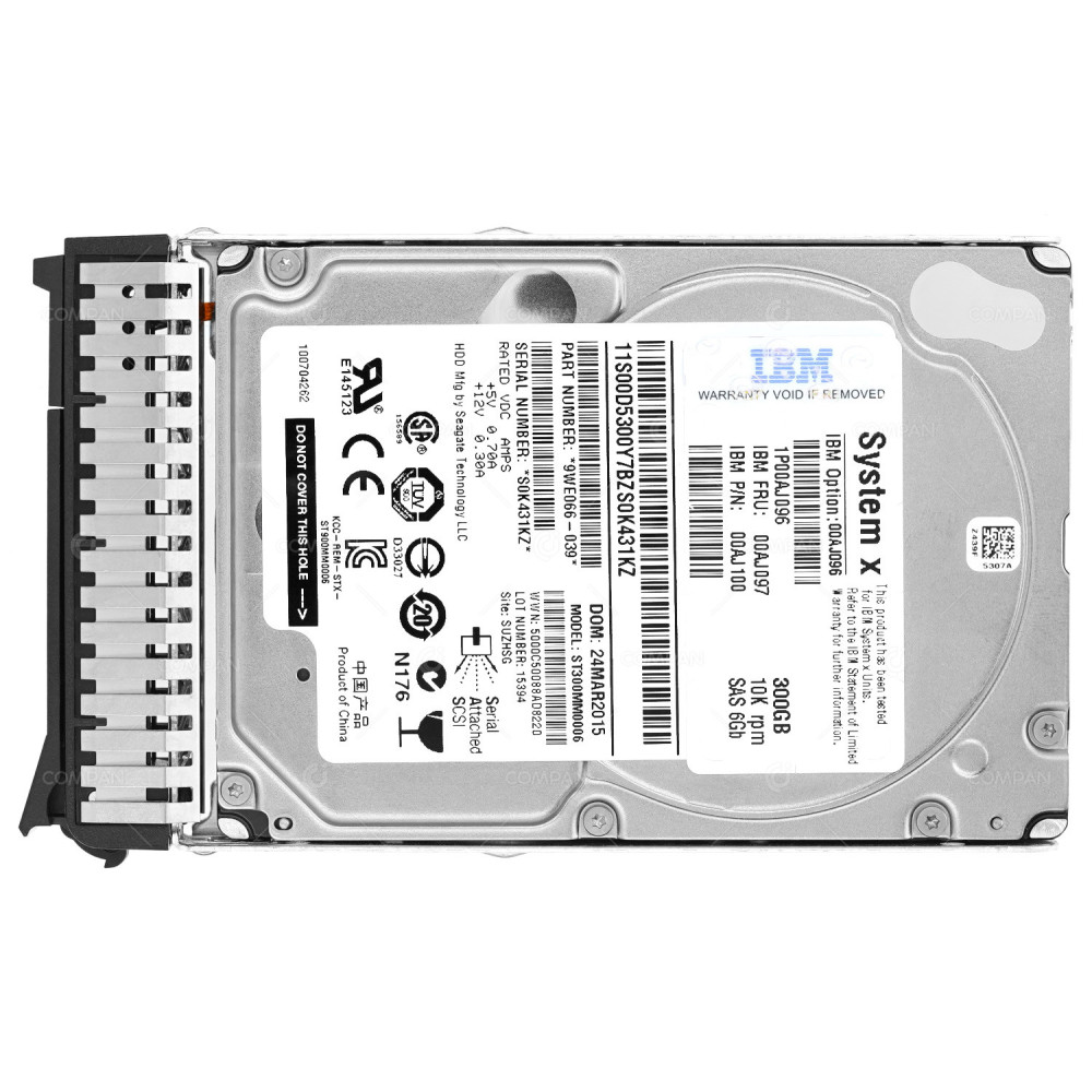 00AJ097 IBM HDD 300GB 10K SAS 6G 2.5" SFF HOT-SWAP